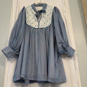 Tuckernuck Pomander Place Juliette Dress XL Embroidered Preppy Coastal Classic